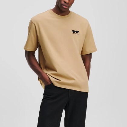 Karl Lagerfeld - T-SHIRT MIT SONNENBRILLE - Größe M - braun – Bild 4