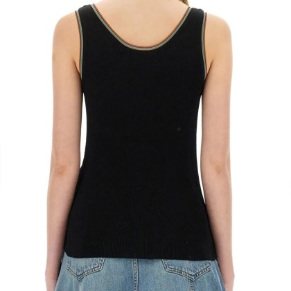 Paul Smith - Ribbed Black Cotton Tank Top - Größe S - schwarz – Bild 3