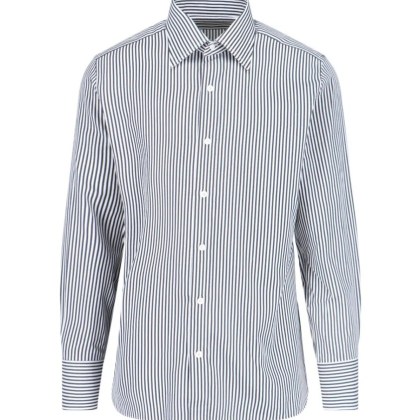 Tom Ford - Slim Striped Shirt – White - Größe 39 - weiß Tom Ford - Slim Striped Shirt – White - Größe 39 - weiß