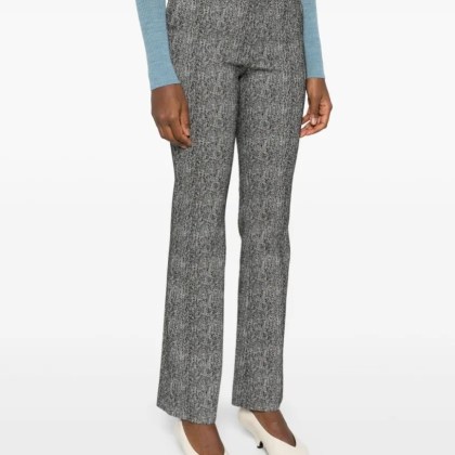 Staud - Black/White Kat Herringbone Pattern Bootcut Trouse - Größe 8 - schwarz – Bild 4