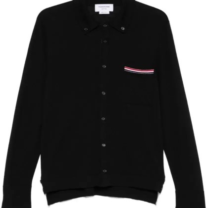 Thom Browne - Button-Front Knit Cardigan With Grosgrain Detailin - Größe 1 - schwarz Thom Browne - Button-Front Knit Cardigan With Grosgrain Detailin - Größe 1 - schwarz