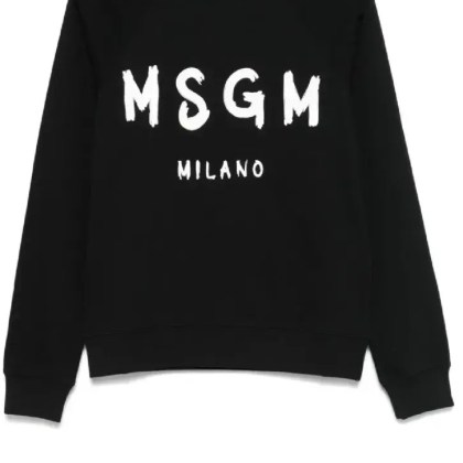 MSGM - Casual Black Sweatshirt With Bold Lettering - Größe S - schwarz MSGM - Casual Black Sweatshirt With Bold Lettering - Größe S - schwarz