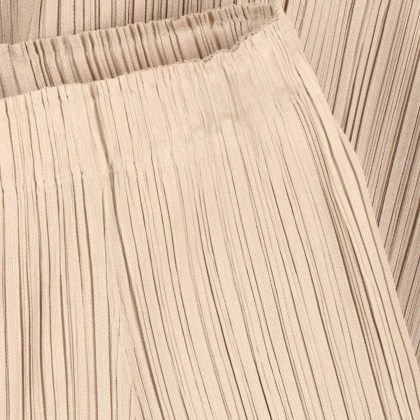 ISSEY MIYAKE PLEATS PLEASE - Wide-Leg Cropped Trousers In Finely Pleated Fabric - Größe III - beige – Bild 3