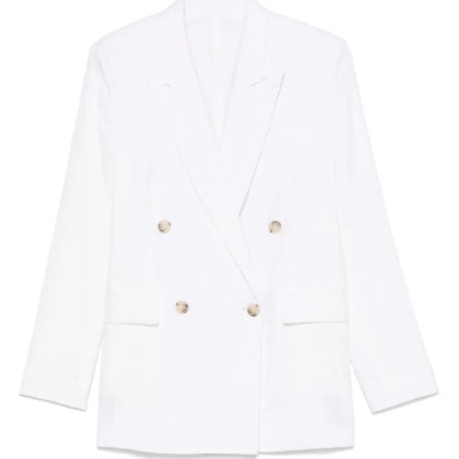 Boss - Double-Breasted Linen Blazer With Structured Shoul - Größe 38 - weiß Boss - Double-Breasted Linen Blazer With Structured Shoul - Größe 38 - weiß