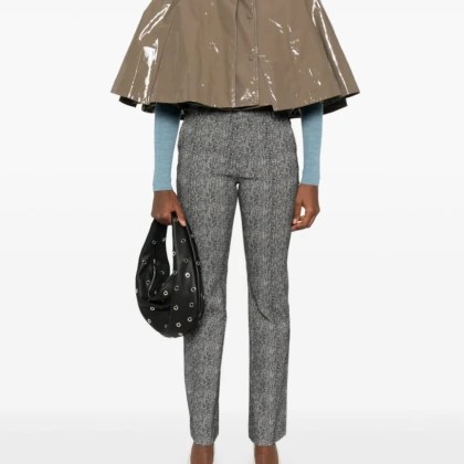 Staud - Black/White Kat Herringbone Pattern Bootcut Trouse - Größe 8 - schwarz – Bild 3