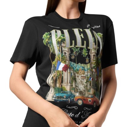 Philipp Plein - T-Shirt Racing Mit Schmucksteinen - Größe XS - schwarz