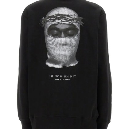 Ih Nom Uh Nit - Crown Mask Print Sweatshirt - Größe XL - schwarz – Bild 3