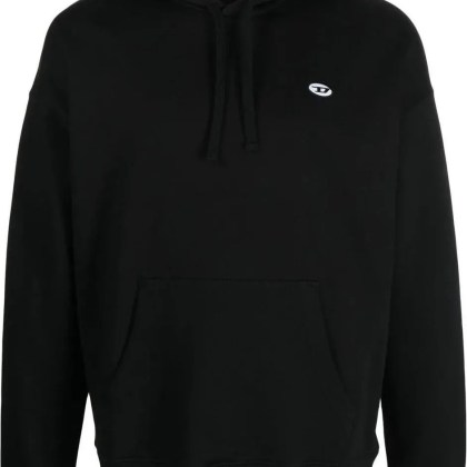 Diesel - Hooded Black Cotton Sweatshirt - Größe S - bunt Diesel - Hooded Black Cotton Sweatshirt - Größe S - bunt
