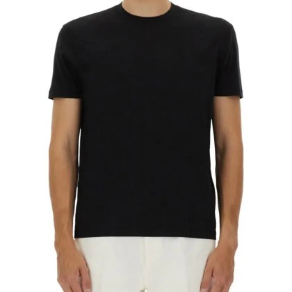 Tom Ford - Regular Fit Black T-Shirt With Classic Crew Neckli - Größe 52 - schwarz Tom Ford - Regular Fit Black T-Shirt With Classic Crew Neckli - Größe 52 - schwarz