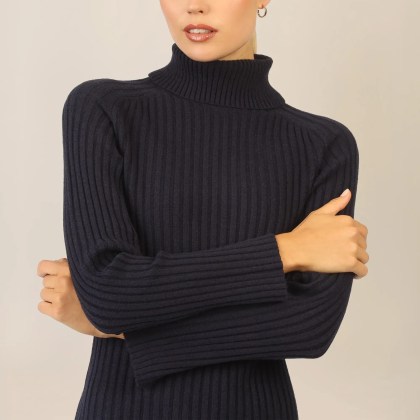Apart - Rippenstrickkleid - Größe 38 - blau