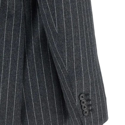 Tagliatore - Pinstripe Virgin Wool Suit Ensemble - Größe 52 - grau – Bild 4