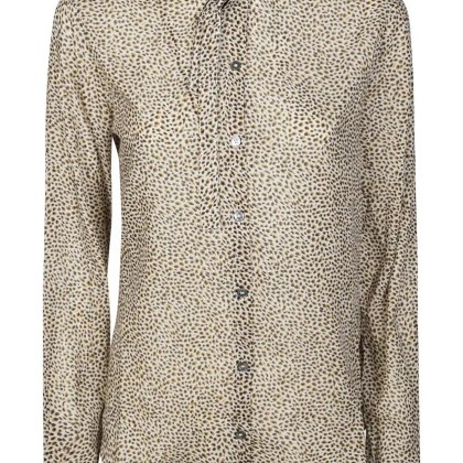 Forte Forte - Voile Blouse With Leopard Print And Black Piping - Größe 2 - grau Forte Forte - Voile Blouse With Leopard Print And Black Piping - Größe 2 - grau
