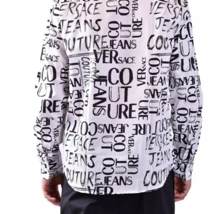 Versace Jeans Couture - Baroque Print White Long-Sleeved Shirts - Größe 52 - white – Bild 3