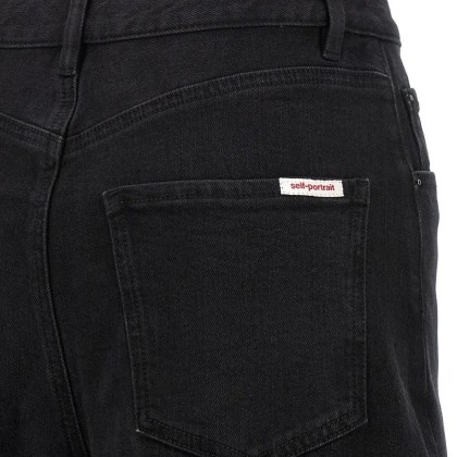 self-portrait - Black Barrel Leg' Jeans - Größe 25 - schwarz – Bild 2