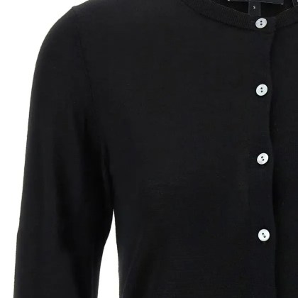 Theory - Wool Cropped Cardigan - Größe L - schwarz – Bild 3