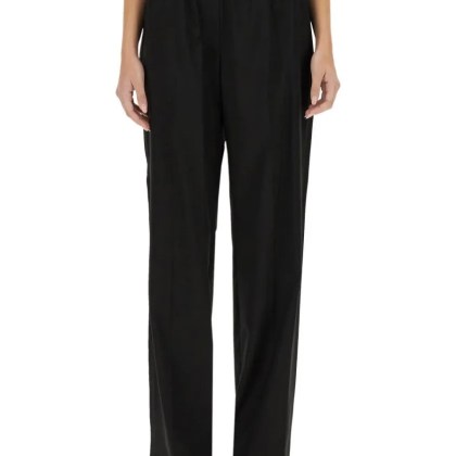 Helmut Lang - Straight Leg Pants With Elastic Waistband - Größe 4 - schwarz Helmut Lang - Straight Leg Pants With Elastic Waistband - Größe 4 - schwarz