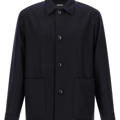 Zegna - %27Alpe%27 Overshirt - Größe 54 - schwarz Zegna - %27Alpe%27 Overshirt - Größe 54 - schwarz