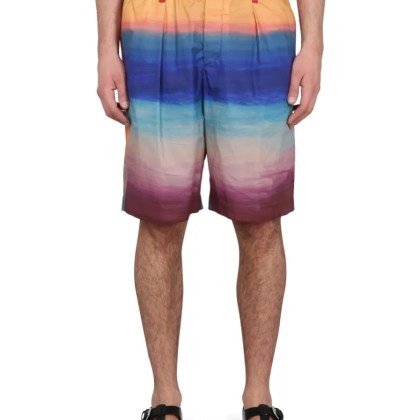 Marni - Knee-Length Cotton Bermuda Shorts With Gradient De - Größe 50 - bunt Marni - Knee-Length Cotton Bermuda Shorts With Gradient De - Größe 50 - bunt