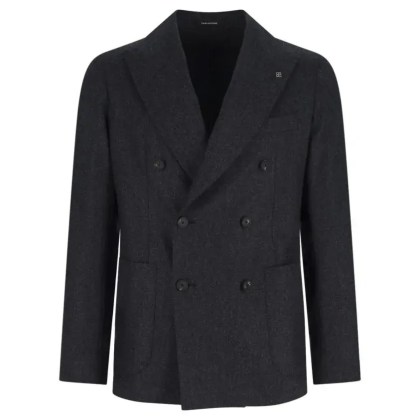 Tagliatore - Double-Breasted Virgin Wool Blazer With Silver Det - Größe 54 - grau Tagliatore - Double-Breasted Virgin Wool Blazer With Silver Det - Größe 54 - grau