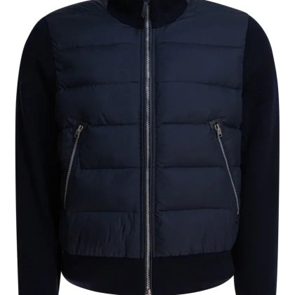Tom Ford - Quilted Down Front Merino Wool Jacket - Größe 48 - blau Tom Ford - Quilted Down Front Merino Wool Jacket - Größe 48 - blau