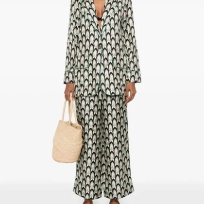 Lorena Antoniazzi - Graphic-Print Silk Trousers - Größe 42 - bunt – Bild 4