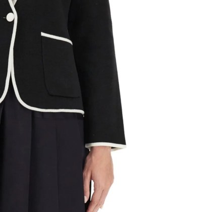 Thom Browne - Single-Breasted Collarless Jacket - Größe 42 - schwarz – Bild 2