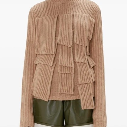 J.W.Anderson - Panelled Ribbed Jumper - Größe M - braun – Bild 3