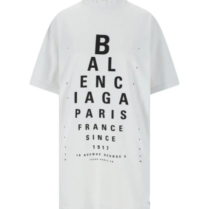 Balenciaga - "Optical" T-Shirt – White - Größe IV - weiß Balenciaga - "Optical" T-Shirt – White - Größe IV - weiß