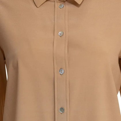 Sleep No More - Silk-Elastane Blend Shirt With Classic Collar - Größe L - beige – Bild 3