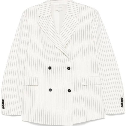 Loulou Studio - White Striped Blazer - Größe 38 - weiß Loulou Studio - White Striped Blazer - Größe 38 - weiß