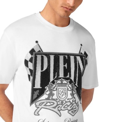 Philipp Plein - T-Shirt Racing Mit Schmucksteinen - Größe S - schwarz