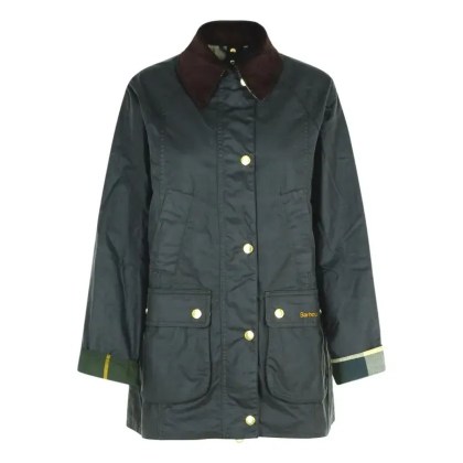 Barbour - Sage Waxed Cotton Jacket - Größe 12 - grün Barbour - Sage Waxed Cotton Jacket - Größe 12 - grün
