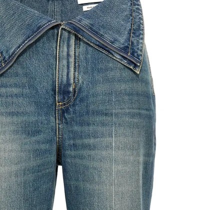 Alexander McQueen - High-Waisted Bootcut Denim Pants With Turn-Up Desi - Größe 26 - blau – Bild 3