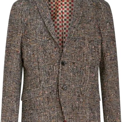 Etro - Textured Checkered Roma Jacket - Größe 50 - braun – Bild 3