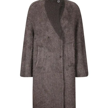 BOBOUTIC - Double-Breasted Knit Coat With Textured Finish - Größe XS - grau BOBOUTIC - Double-Breasted Knit Coat With Textured Finish - Größe XS - grau