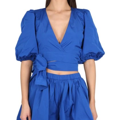 Red Valentino - Taffeta Top - Größe 42 - blau Red Valentino - Taffeta Top - Größe 42 - blau