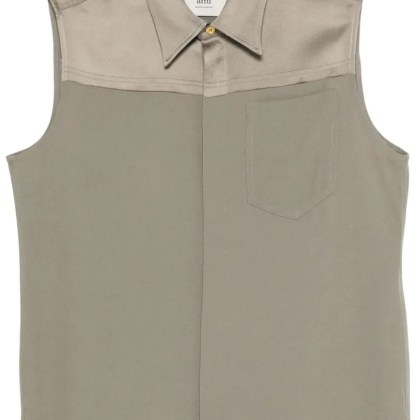 AMI Paris - Olive Brown Satin Blouse - Größe 38 - braun AMI Paris - Olive Brown Satin Blouse - Größe 38 - braun