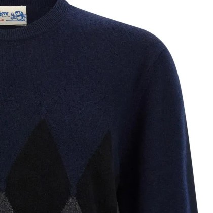 Ballantyne - Argyle Pattern Sweater - Größe 54 - blau – Bild 3