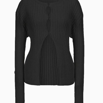 Le17Septembre - LE 17SEPTEMBRE Schwarzer, gerippter Strickcardigan - Größe 38 - multi Le17Septembre - LE 17SEPTEMBRE Schwarzer, gerippter Strickcardigan - Größe 38 - multi