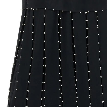 GIOVANNI BEDIN - Silk Blend Mini Dress With Pearl - Größe 38 - schwarz – Bild 2