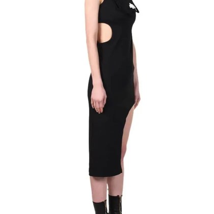 FENG CHEN WANG - Double Collar Dress - Größe M - schwarz – Bild 4