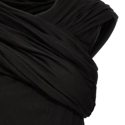 Rick Owens - Draped Black Cotton Top With Design - Größe 44 - schwarz – Bild 2