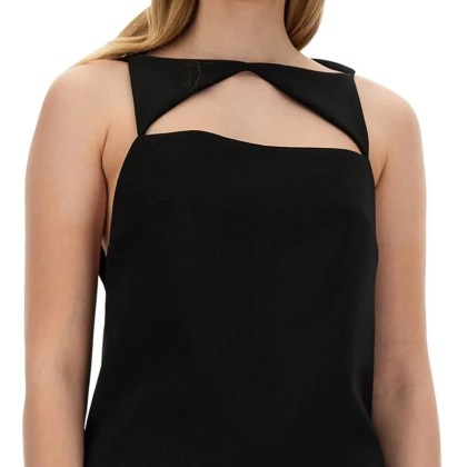 Versace - Wool Blend Straight Mini Dress With Cut-Out - Größe 42 - schwarz – Bild 2