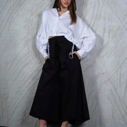 Simona Corsellini - Wide-Leg Trousers With High Waist - Größe 42 - schwarz – Bild 3