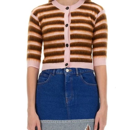 Marni - Cropped Cardigan With Playful Stripe Pattern - Größe 40 - multi – Bild 4