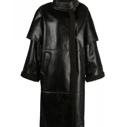 Remain - REMAIN Dunkelbraune Shearling-/Lederjacke - Größe 38 - multi Remain - REMAIN Dunkelbraune Shearling-/Lederjacke - Größe 38 - multi