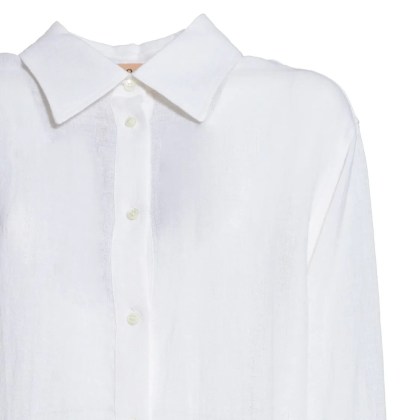 N°21 - Oversized White Linen Blend Shirt - Größe XS - weiß