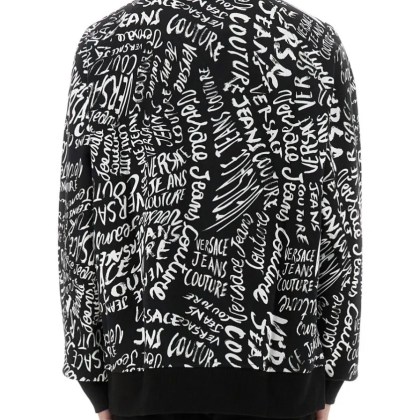 Versace Jeans Couture - Logomania Print Crew Neck Sweatshirt - Größe XL - schwarz – Bild 3