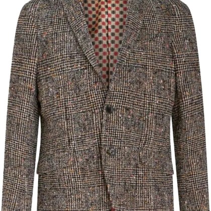 Etro - Textured Checkered Roma Jacket - Größe 50 - braun Etro - Textured Checkered Roma Jacket - Größe 50 - braun