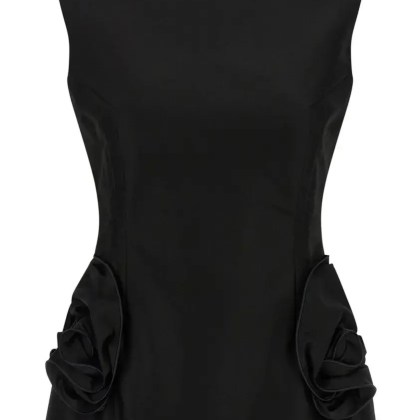 Magda Butrym - Hourglass Black Top With 3D Floral Details - Größe 38 - schwarz Magda Butrym - Hourglass Black Top With 3D Floral Details - Größe 38 - schwarz